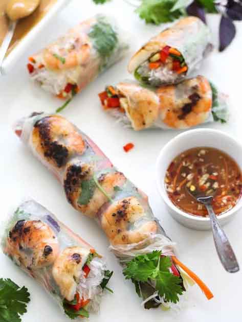 Spring rolls με γαρίδες
