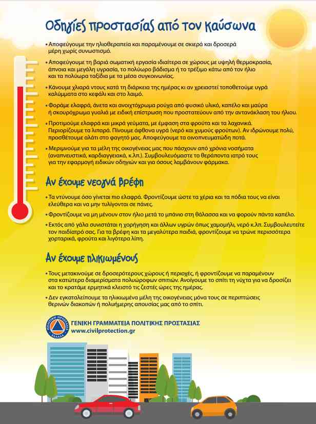 Οδηγίες από την Πολιτική Προστασία.
