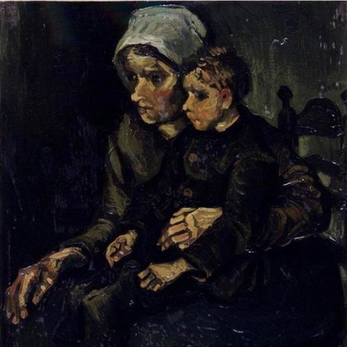 PEASANT WOMAN WITH CHILD ON HER LAP, VAN GOGH